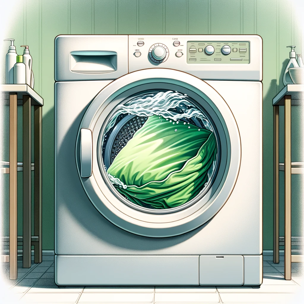 Pinttyneen tyynyliinan pesu